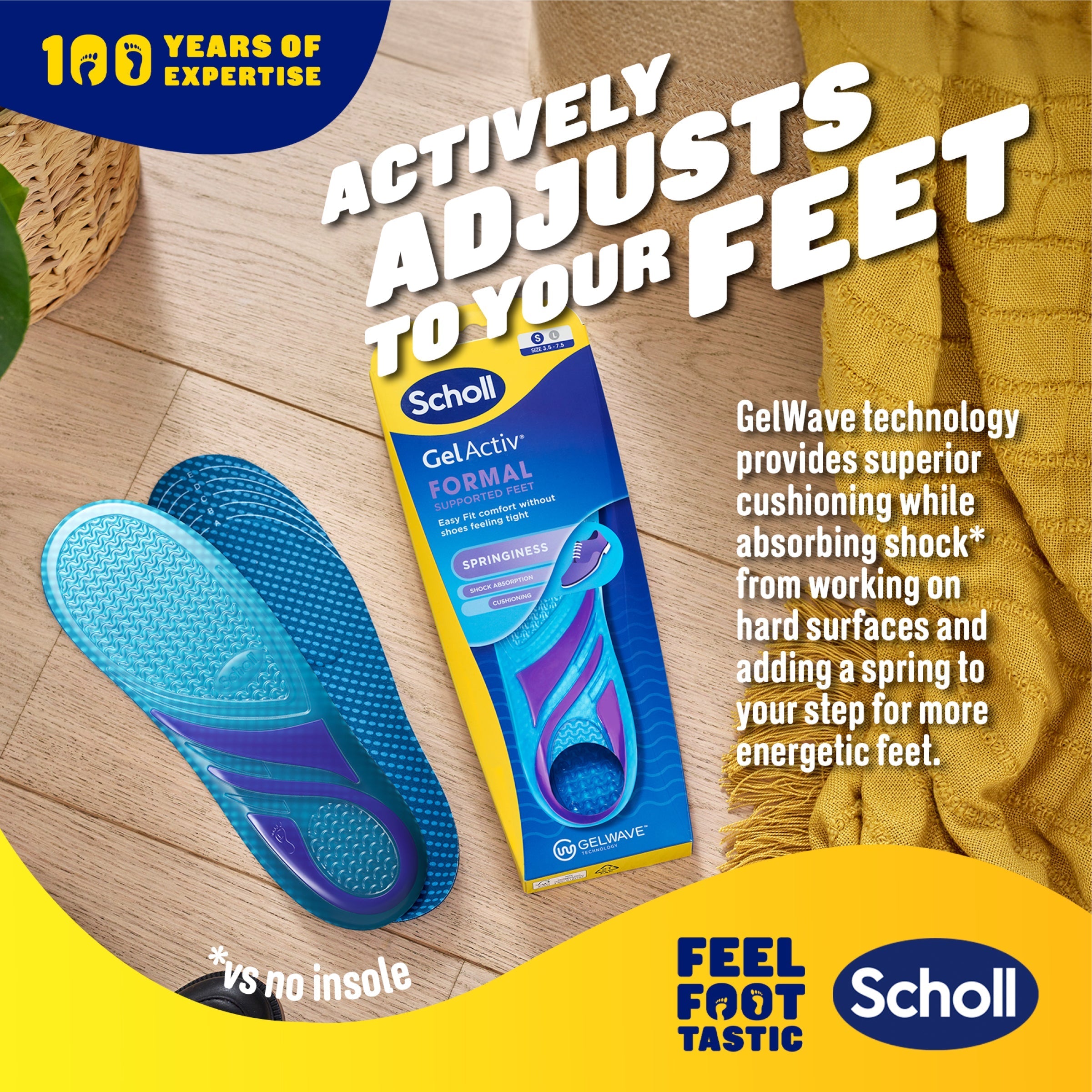 Scholl Insoles 3.5 -7.5 GelActiv™ Formal Insoles Small