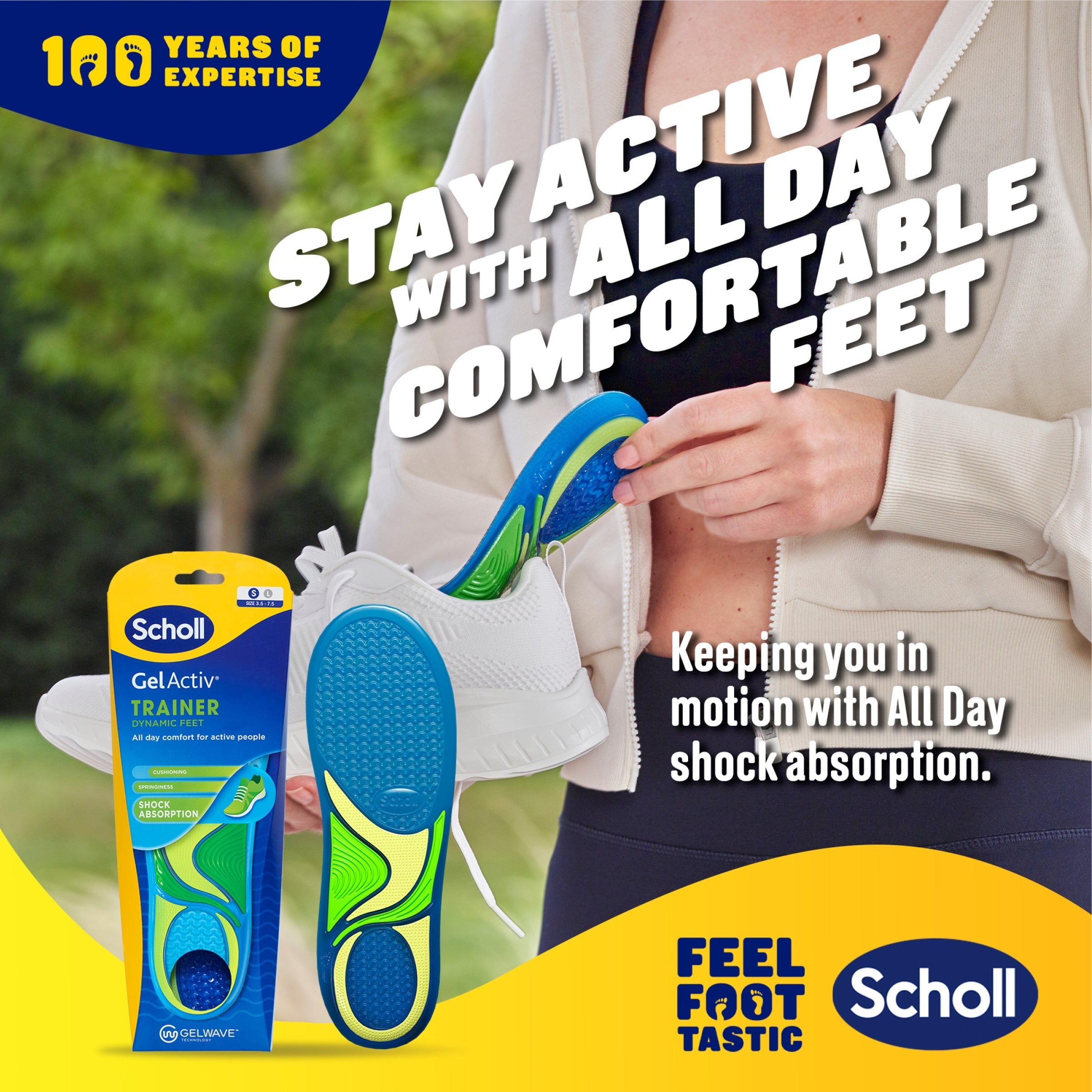 Scholl Insoles 3.5 -7.5 GelActiv™ Trainer Insoles Small