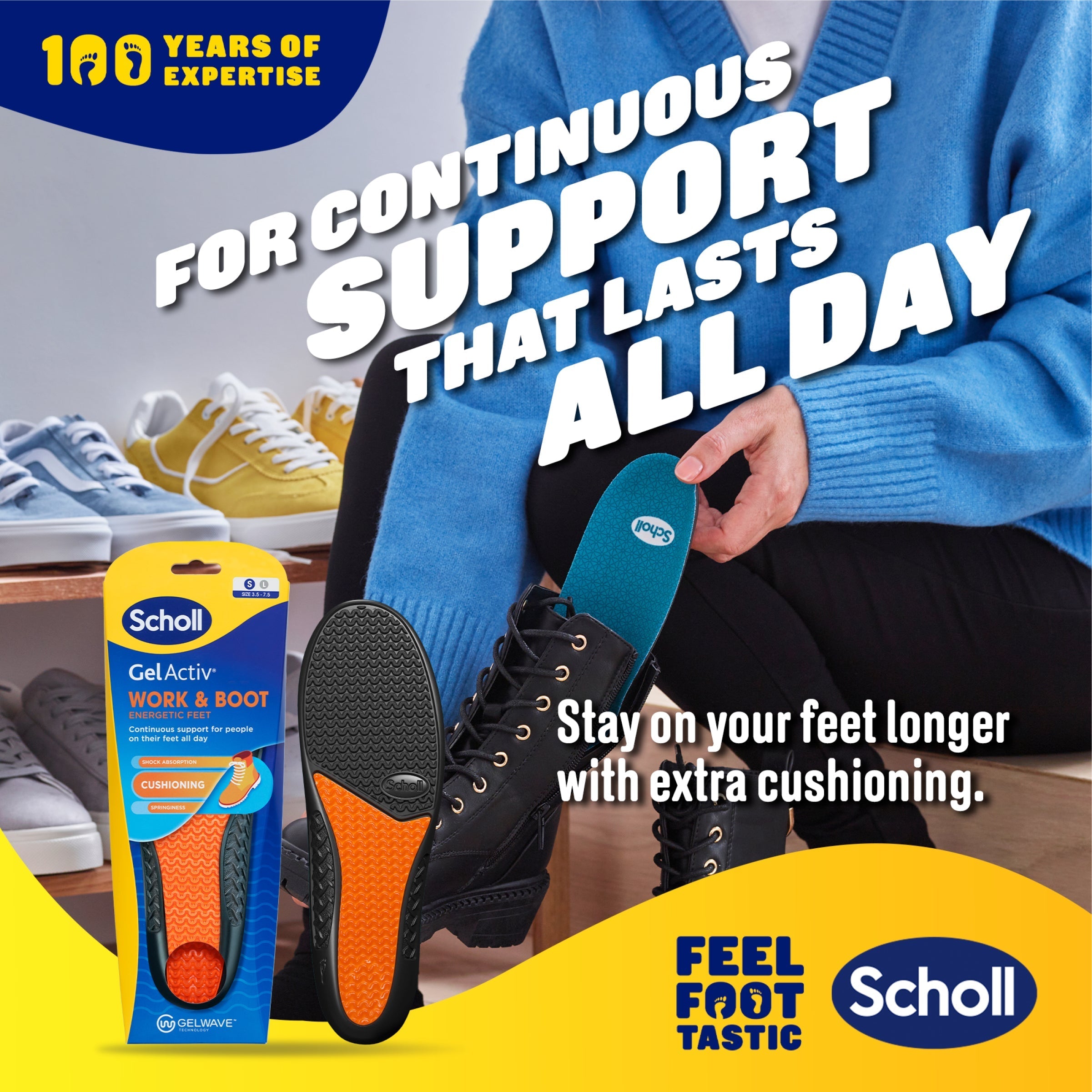 Scholl Insoles 3.5 -7.5 GelActiv™ Work & Boot Insoles