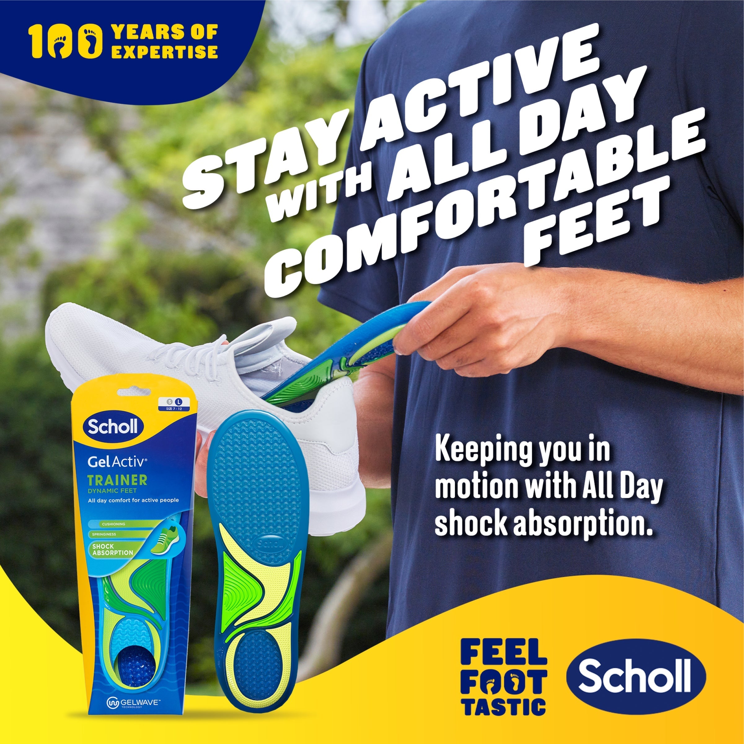 Scholl Insoles 7 -12 GelActiv™ Trainer Insoles Large
