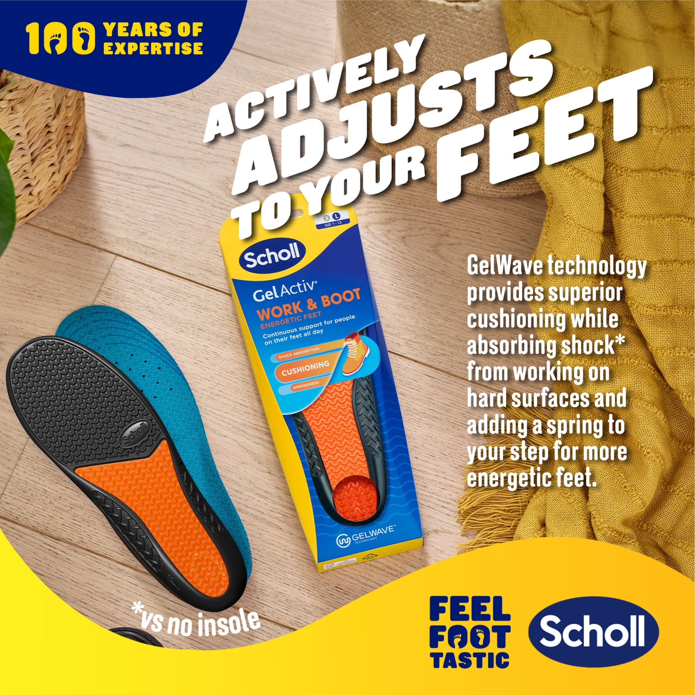 Scholl Insoles 7 -12 GelActiv™ Work & Boot Insoles Large